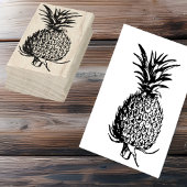 Line Art Fruit Illustration - Ananas Gummistempel