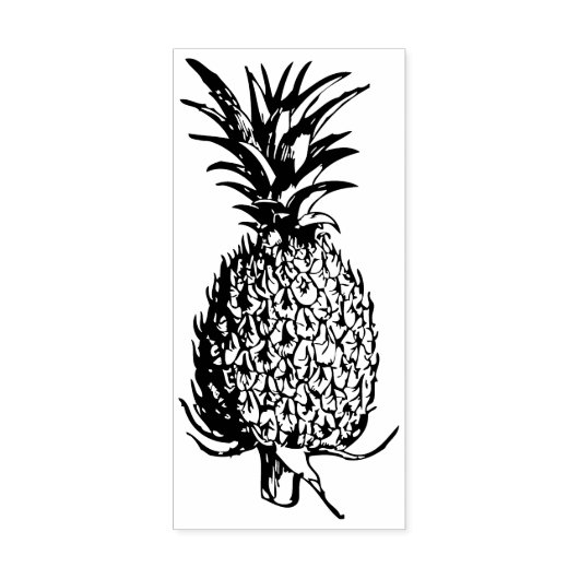 Line Art Fruit Illustration - Ananas Gummistempel (Prägung)