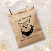 LIne Art Funny Cat 3 in der Tasche Personalisiert Geschenktütchen (Ausgeschnitten)
