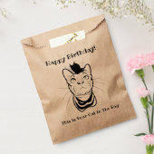 LIne Art Funny Cat In der Tasche Personalisiert Geschenktütchen (Versiegelt)
