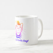 LIne Art Funny Cat Personalisiert Kaffeetasse (VorderseiteRechts)