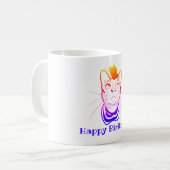 LIne Art Funny Cat Personalisiert Kaffeetasse (Vorderseite Links)