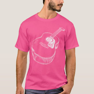 Line Art Gitarrist Acoustic Gitarre Music Band Mus T-Shirt