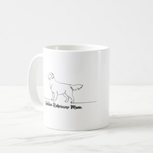 Line Art Golden Retriever Hund Mama Geschenk Tasse (Vorderseite Links)