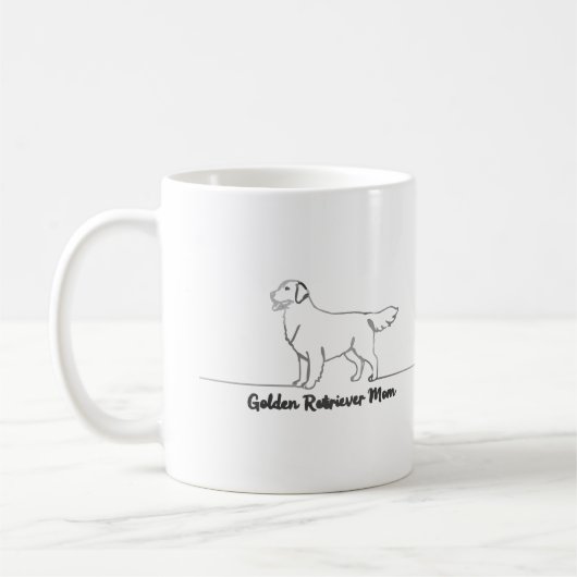 Line Art Golden Retriever Hund Mama Geschenk Tasse (Links)