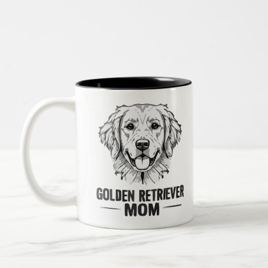 Line Art Golden Retriever Hund Mama Geschenk Tasse (Links)
