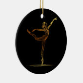 Line Art Illustration einer Ballettweibin Keramik Ornament (Rechts)