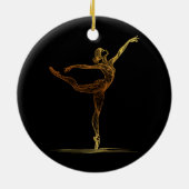 Line Art Illustration einer Ballettweibin Keramik Ornament (Hinten)