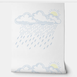 Line Art Illustration of Rain and Sunshine Tapete