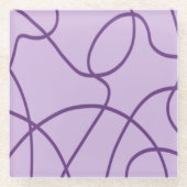 Line Art in Lila Glasuntersetzer (Vorderseite)