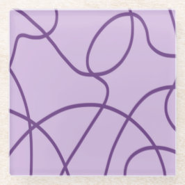Line Art in Lila Glasuntersetzer
