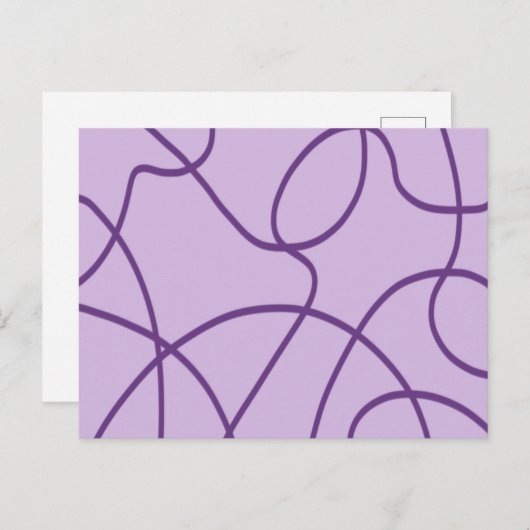 Line Art in Lila Postkarte (Vorne/Hinten)