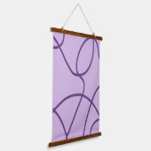 Line Art in Lila Wandteppich Mit Holzrahmen (Gewinkelt)