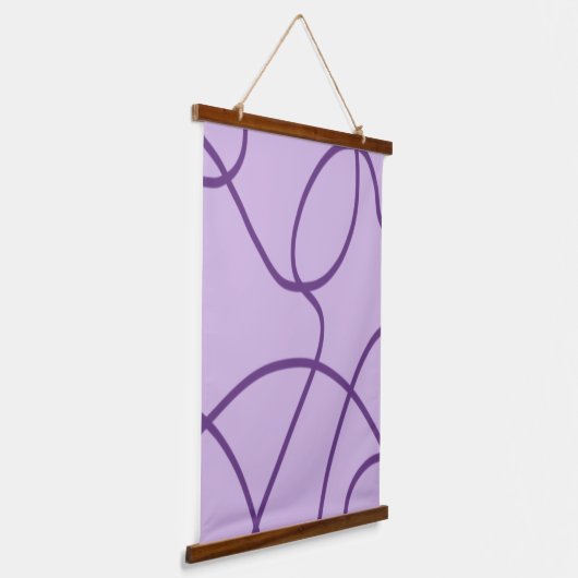 Line Art in Lila Wandteppich Mit Holzrahmen (Gewinkelt)