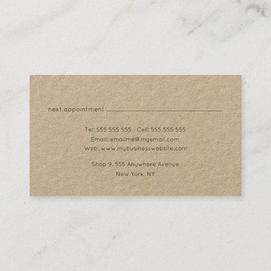 Line Art Ink Modern Womens Female Natural KRAFT Terminkarte (Rückseite)