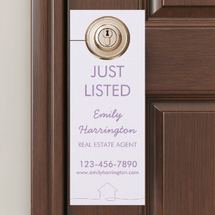 Line Art Just Listed Mauve Immobilienmakler Türanhänger