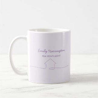 Line Art Mauve Real Estate Agent Kaffeetasse