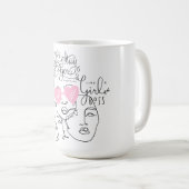 Line Art mit Quotes-Tasse Kaffeetasse (VorderseiteRechts)