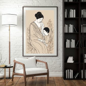 Line Art Motherhood Print Poster
