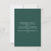 Line Art Mountains Emerald QR Code Wedding RSVP Karte (Rückseite)
