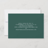 Line Art Mountains Emerald QR Code Wedding RSVP Karte (Rückseite)