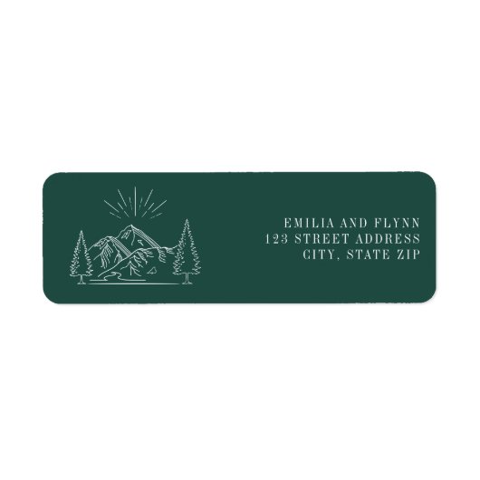 Line Art Mountains Emerald Wedding (Vorne)