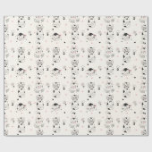 LINE ART NIEDLICH KITTY CAT "I LIEBE YOU" GESCHENKPAPIER (Flach)