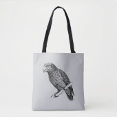Line Art of Parrot (Black) Fine Art Tasche (Vorderseite)