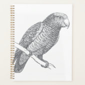 Line Art of Parrot (Gray) Fine Art Planer (Vorderseite)