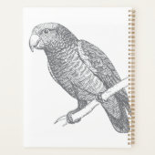 Line Art of Parrot (Gray) Fine Art Planer (Rückseite)