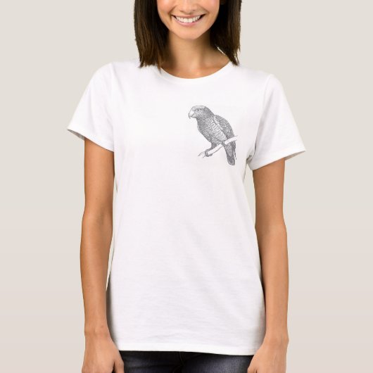 Line Art of Parrot (Gray) Fine Art T-Shirt (Vorderseite)