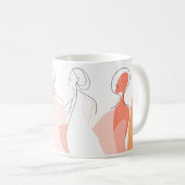 Line Art of Women Kaffeetasse (VorderseiteRechts)