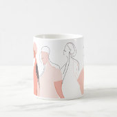Line Art of Women Kaffeetasse (Mittel)