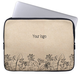  Line Art on Kraft Paper  Laptopschutzhülle