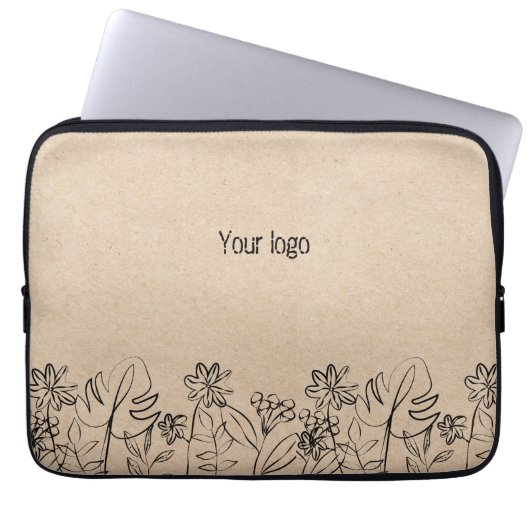  Line Art on Kraft Paper  Laptopschutzhülle (Vorderseite)