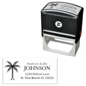 Line Art Palm Tree Rücksendeadresse Permastempel (Beispiel)