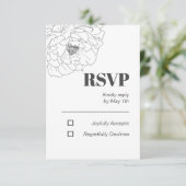 Line Art Peony (Stehend Vorderseite)