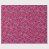 Line Art Poppies in Deep Crimson Geschenkpapier (Flach)