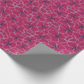 Line Art Poppies in Deep Crimson Geschenkpapier (Ecke)