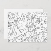 Line Art Postcard With Pages Postkarte (Vorne/Hinten)