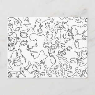 Line Art Postcard With Pages Postkarte