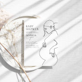 Line Art Pregnancy Einfache Minimal Baby Dusche Einladung