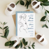 Line Art Pregnancy Minimalistisch Baby Dusche Einladung