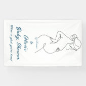 Line Art Pregnancy Minimalistisch Baby Showbanner Banner (Horizontal)
