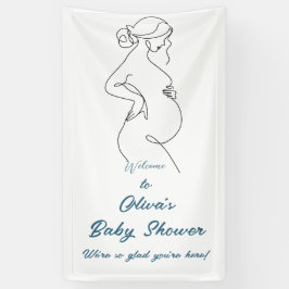 Line Art Pregnancy Minimalistisch Baby Showbanner Banner