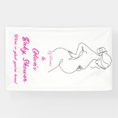 Line Art Pregnancy Minimalistisch Baby Showbanner Banner (Horizontal)