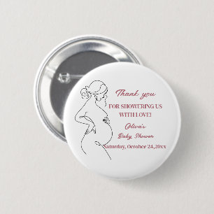 Line Art Pregnancy Silhouette Baby Showbutton Button