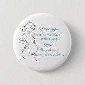 Line Art Pregnancy Silhouette Baby Showbutton Button (Vorderseite)