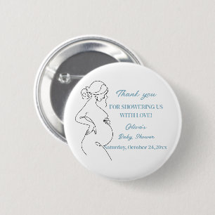 Line Art Pregnancy Silhouette Baby Showbutton Button