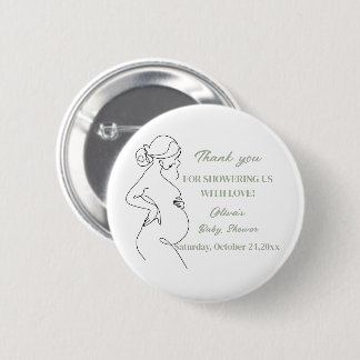 Line Art Pregnancy Silhouette Baby Showbutton Button